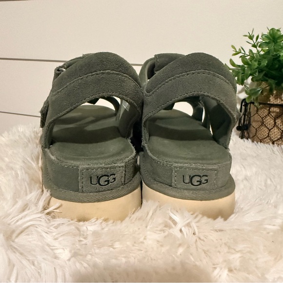 UGG Women's Goldenstar Suede Strap Sandals Moss Green Size 9M - Picture 4 of 6